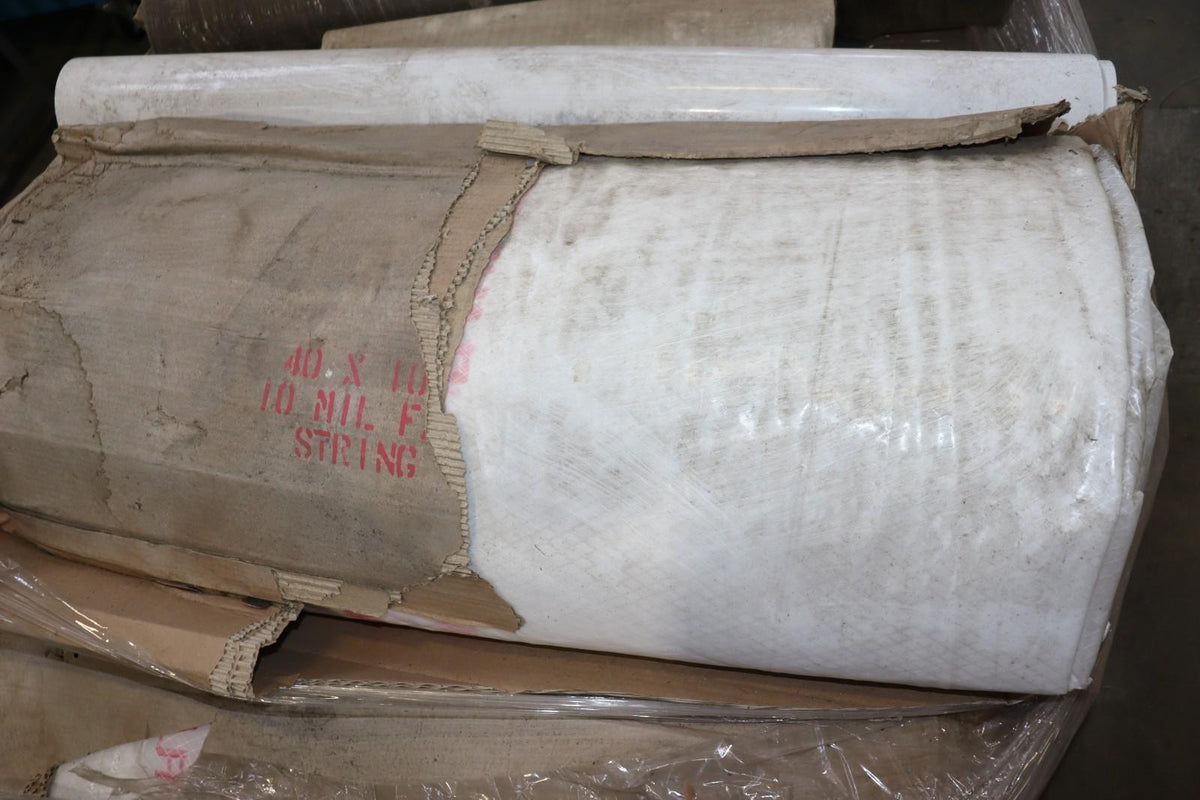 10 Mil Flame Retardant String Reinforced Translucent White Plastic Sheeting, NOS - Northside Material Brokers