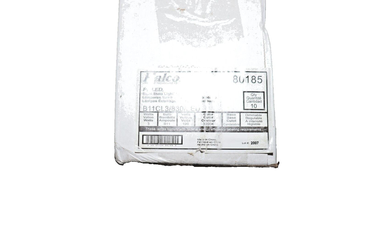 10 PACK -Halco 80185 LED B11 3W Candelabra 3000K Warm White Clear Dimmable 180 L - Northside Material Brokers