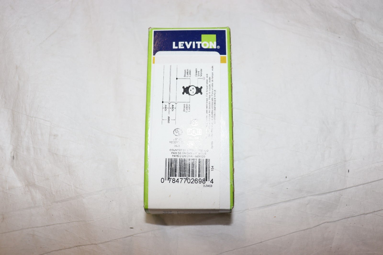 10 Pack - LEVITON 5461-GY - INDUSTRIAL GRADE Single Outlet 20A 250V - Northside Material Brokers
