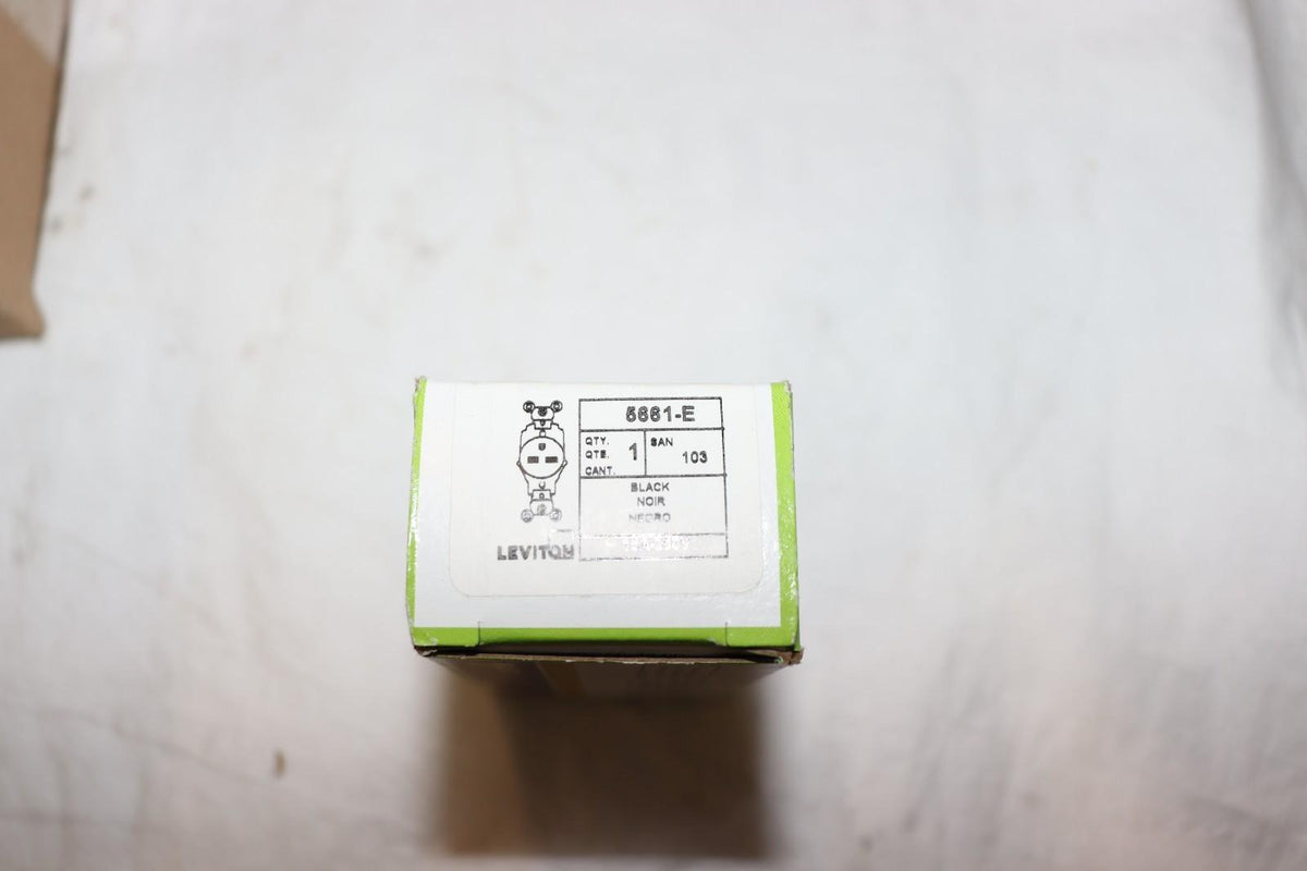 10 Pack - Leviton 5661-E 15 Amp, 250 Volt, Industrial HD Grade, Single Receptacle, Black - Northside Material Brokers