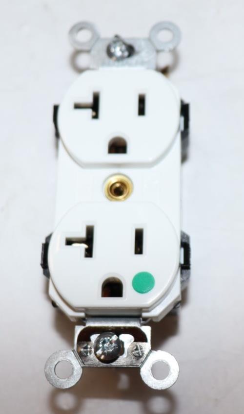 10 Pack - Leviton M8300-HW 20 Amp, 125 Volt, Lev-Lock, Narrow Body Duplex Receptacle White - Northside Material Brokers