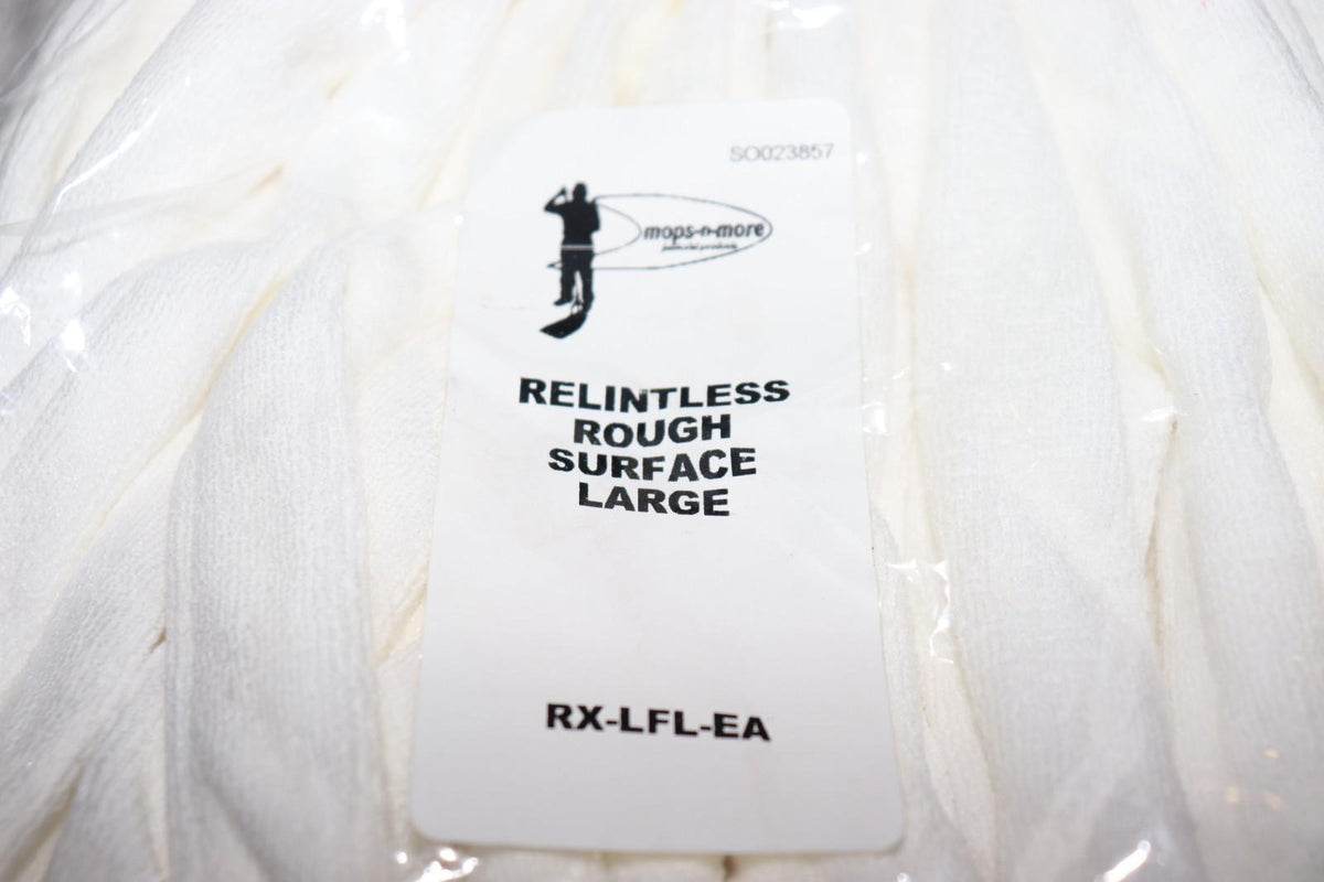 10 Pack - Relintless Rough Surf Large Microfiber Looped-End Wet Mop Head - White - Northside Material Brokers