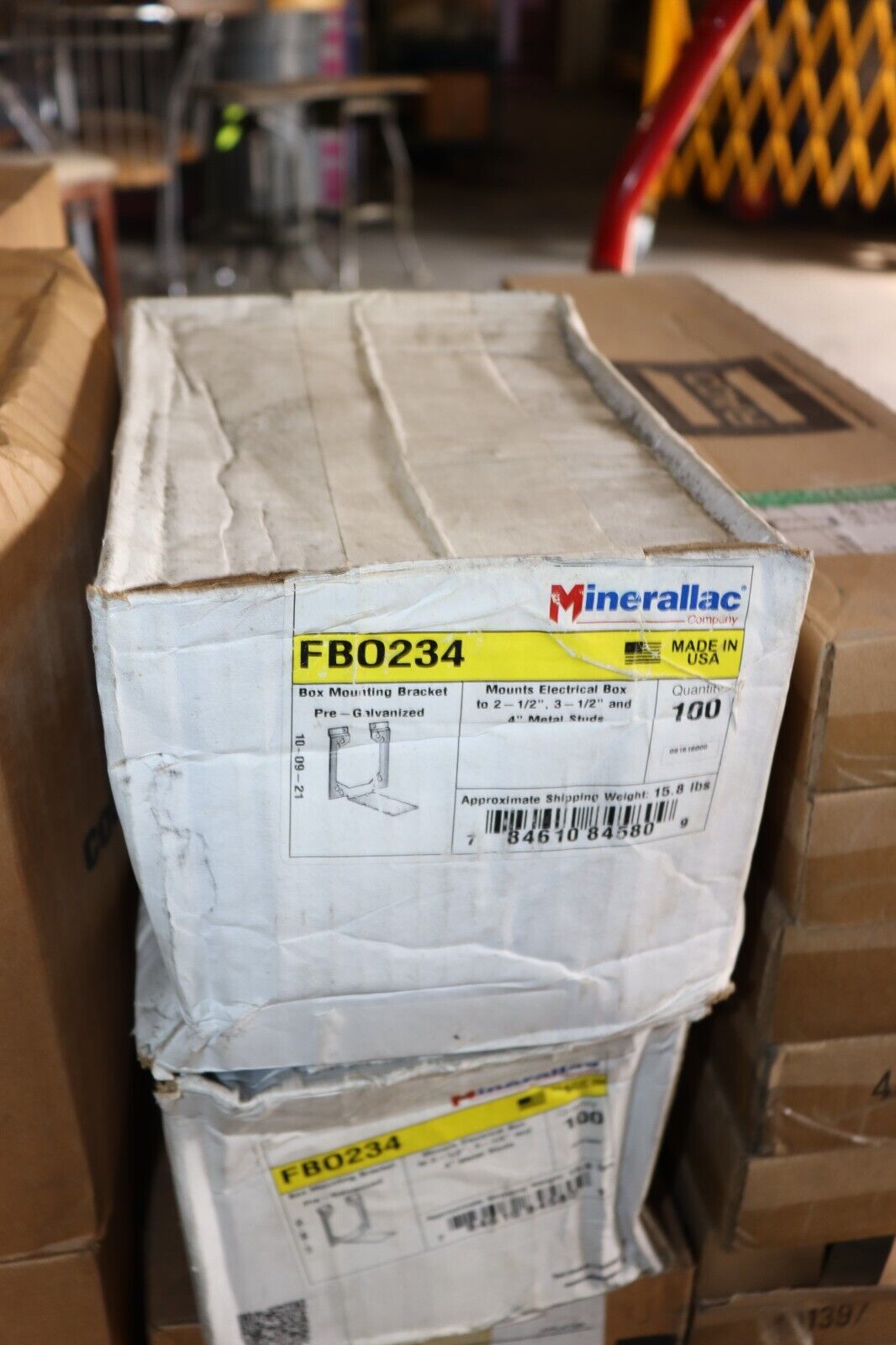 100 - Minerallac FBO234 Electrical Box Mounting Bracket Box Support 2-1/2-3-1/2 - Northside Material Brokers