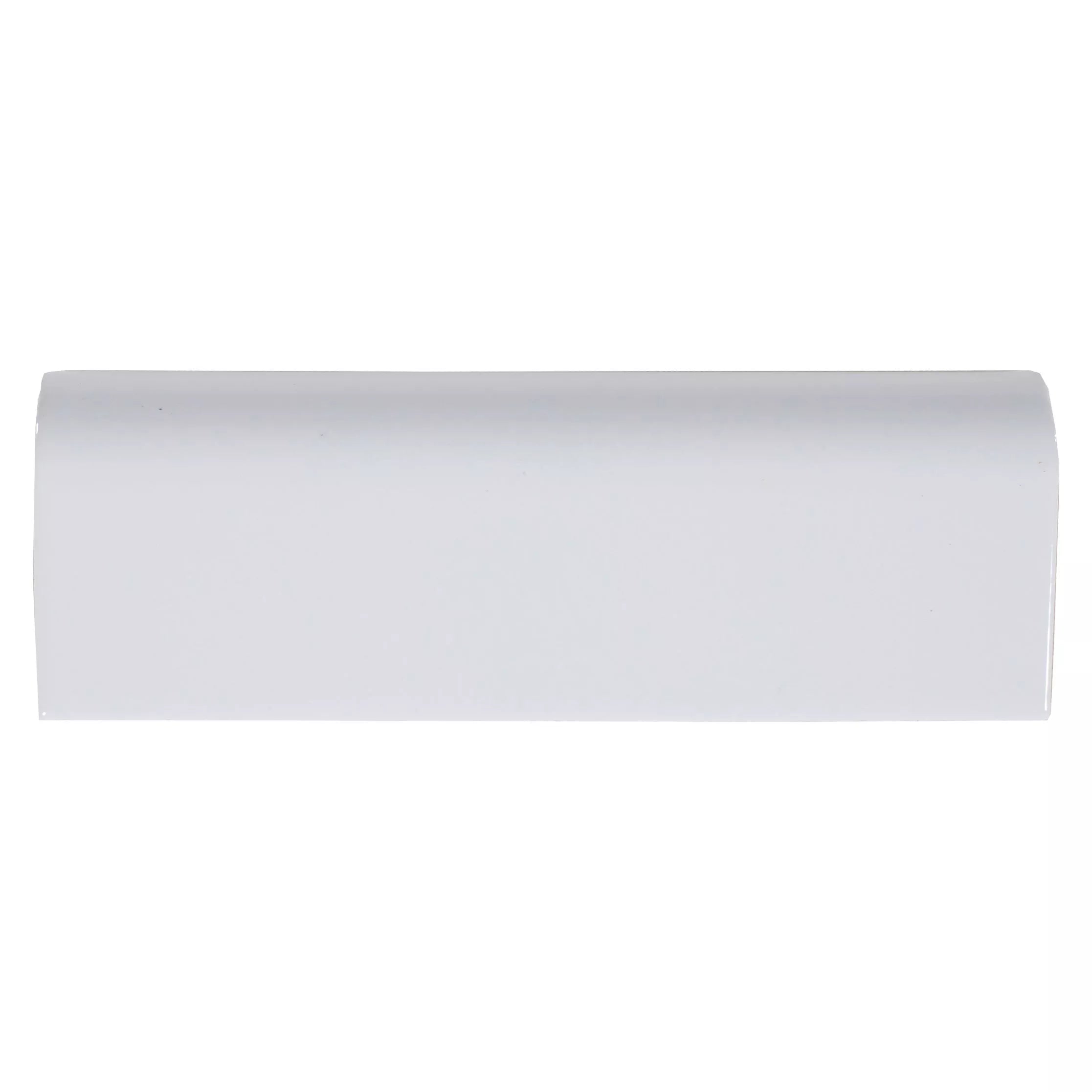 2" x 6" Bright White Ice Ceramic Tile Cap