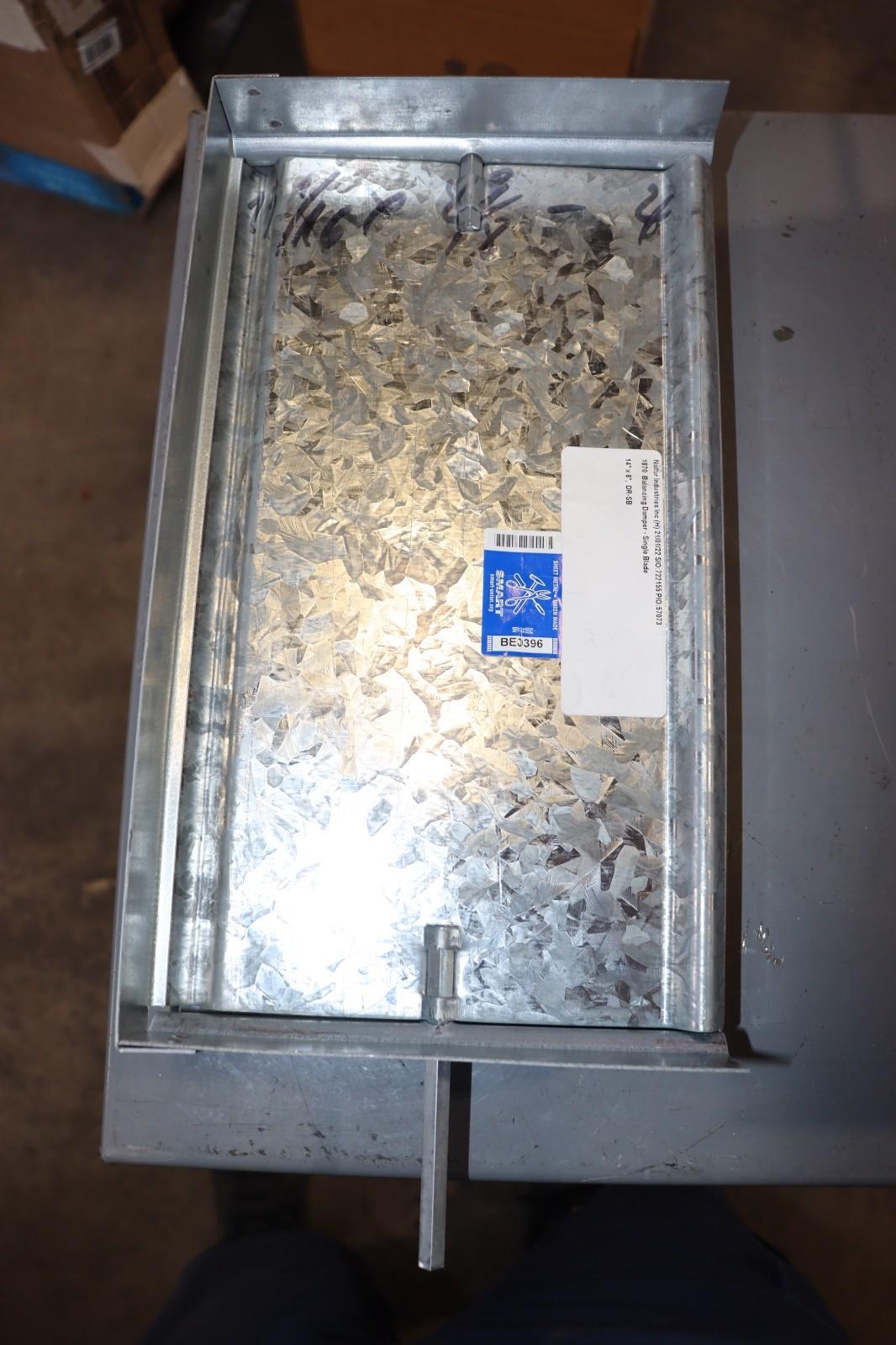 14" x 8" Galvanized Balancing Damper, Single Blade, Actuated, New - Northside Material Brokers