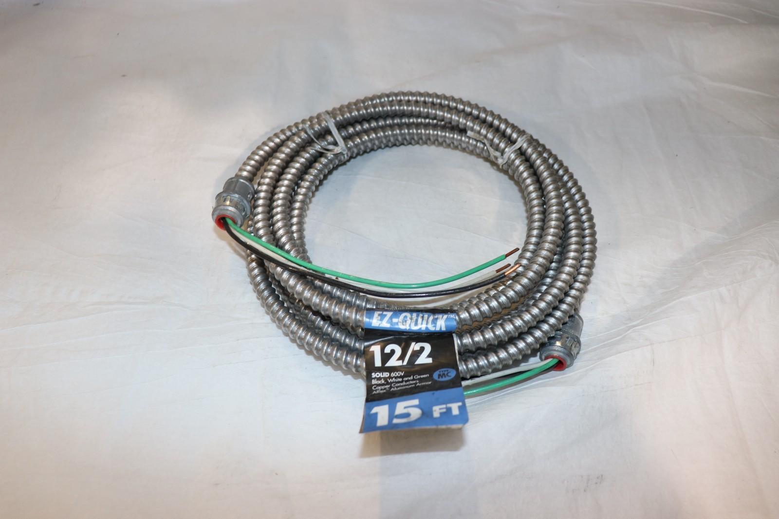 15 Ft., 12/2 Solid CU MC (Metal Clad) Armorlite Modular Assembly Quick Cable - Northside Material Brokers