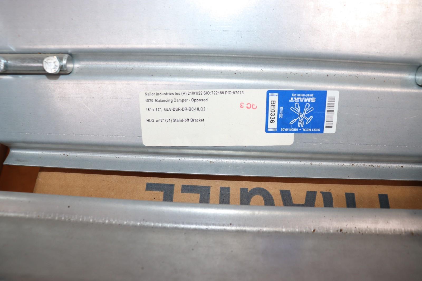 16" x 14" Galvanized Opposed Balancing Damper, Actuated, New - Northside Material Brokers