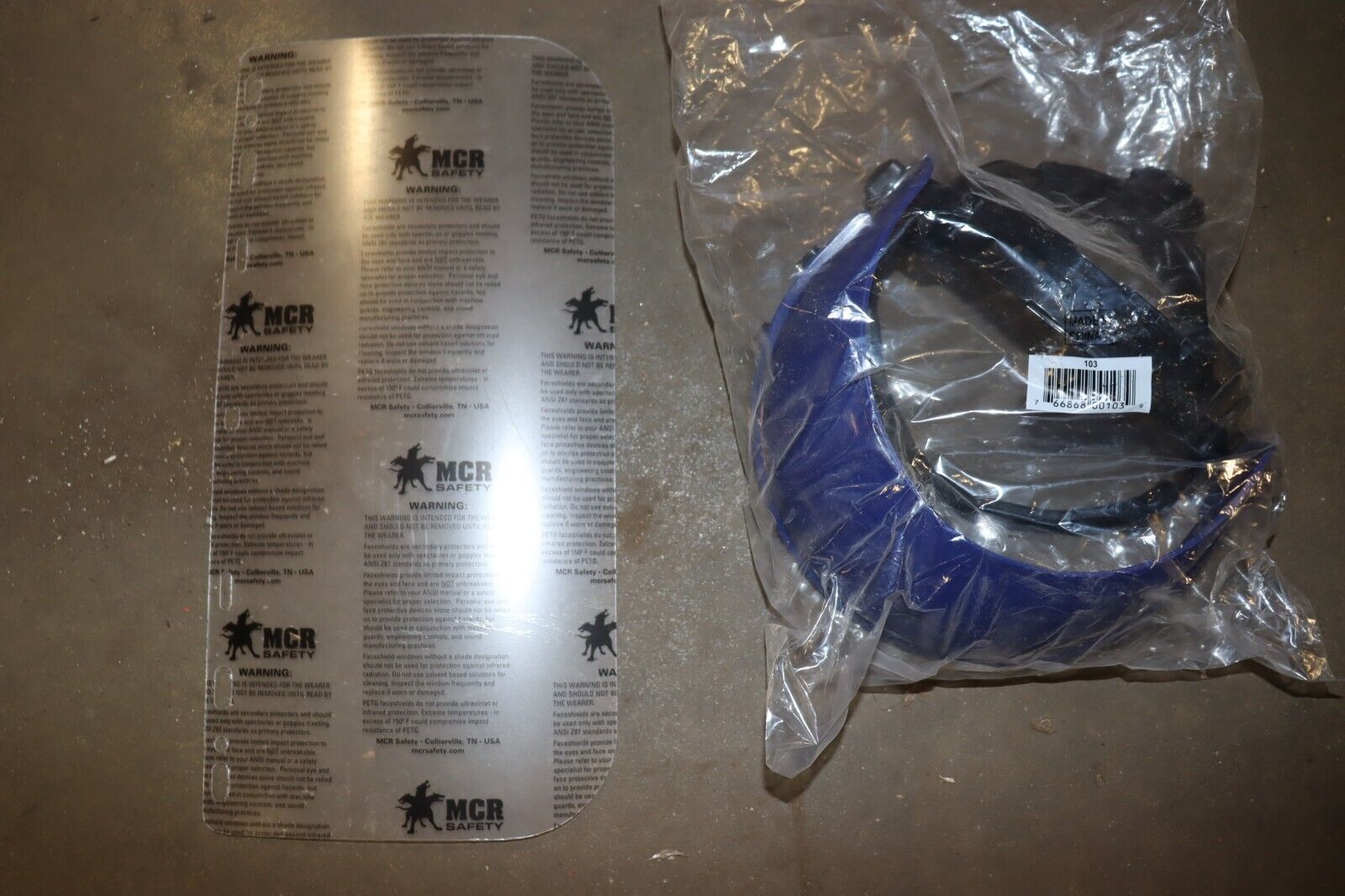 MCR Safety 103 Faceshield Headgear With Adjustable Headband, Blue, CRW103