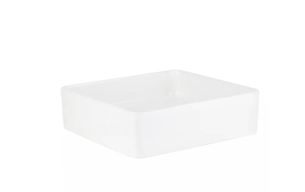 Signature Hardware Hibiscus 16" Rectangular Fireclay Vessel Bathroom Sink, White