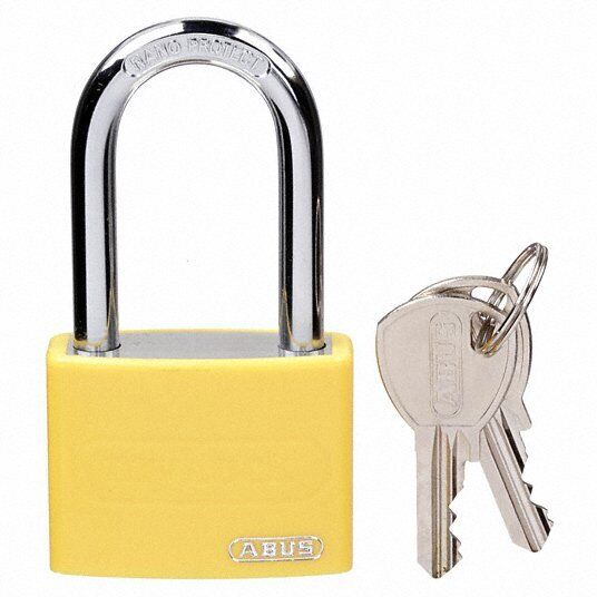 Lockout Padlock: Aluminum, Compact Body Body Size, Hardened Steel, 48JR45