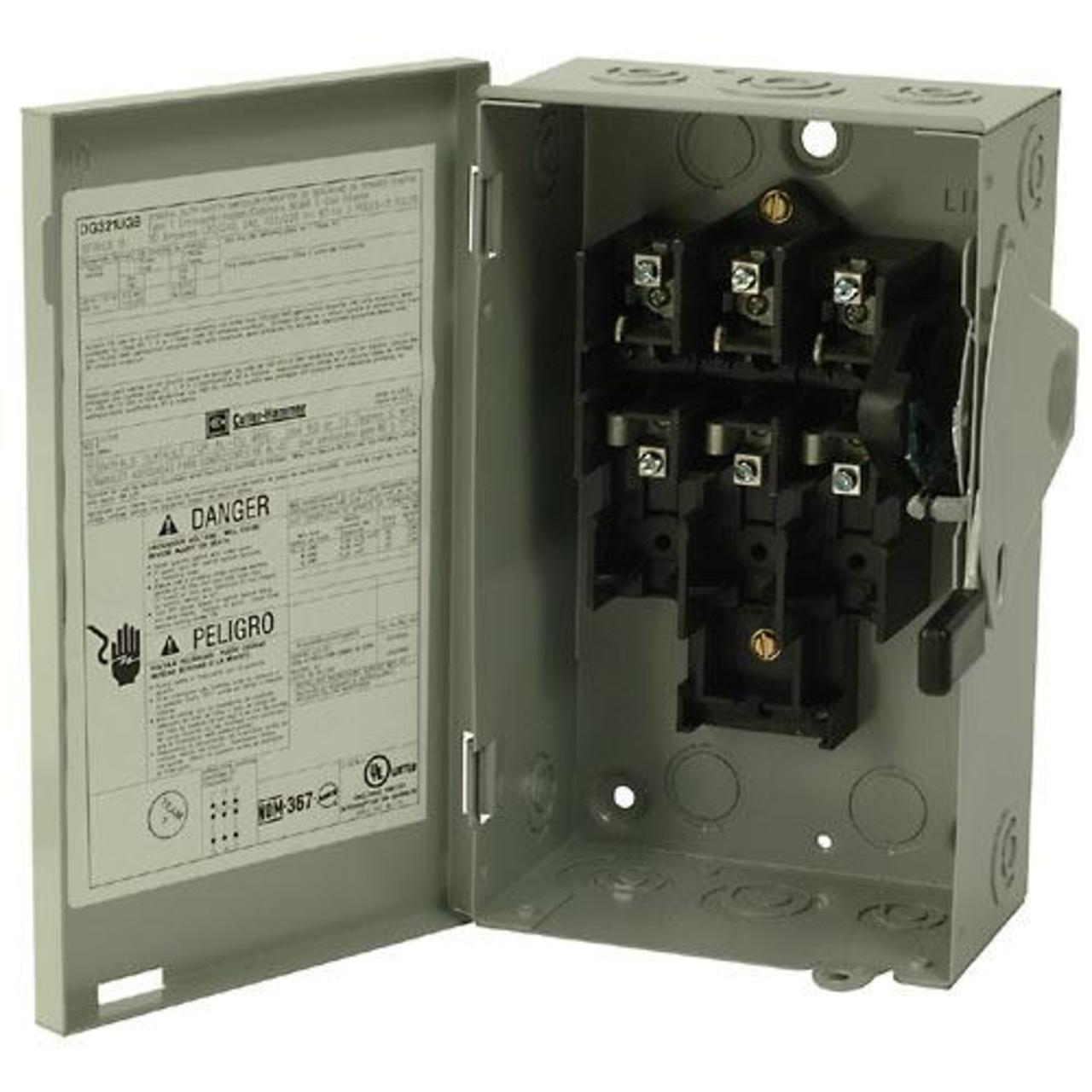 60 Amp 240 Volt 3 Pole Eaton DG322UGB Safety Switch