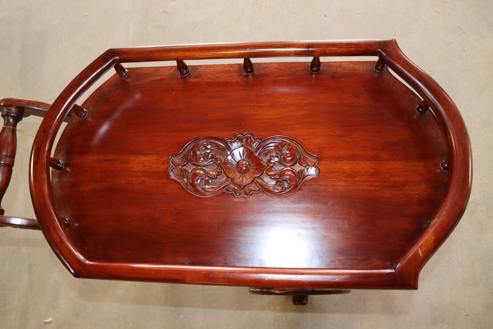 Vintage? Tea & Bar Cart, Stained, Decorative, Clean, 2 Teir, Bottle Holders