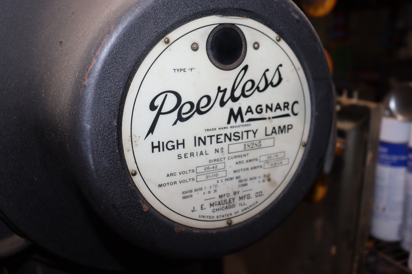 Simplex E-7 Front Shutter & Western Electric Sound Head Art Deco Projector 1920s