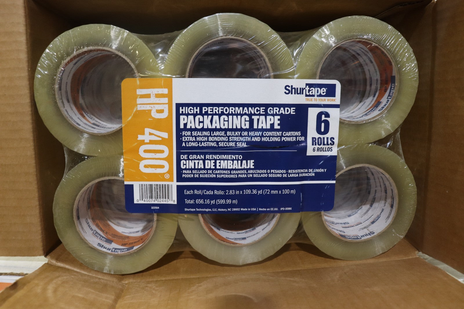 Shurtape Hp 400 Carton Tape, Clear, 72Mmx100m, Pk24