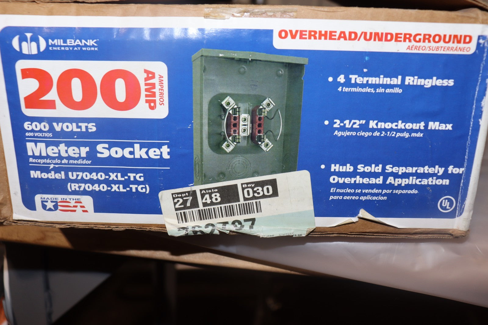 U7040-XL-TG MILBANK 200A 1PH OH/UG 4T METER SOCKET