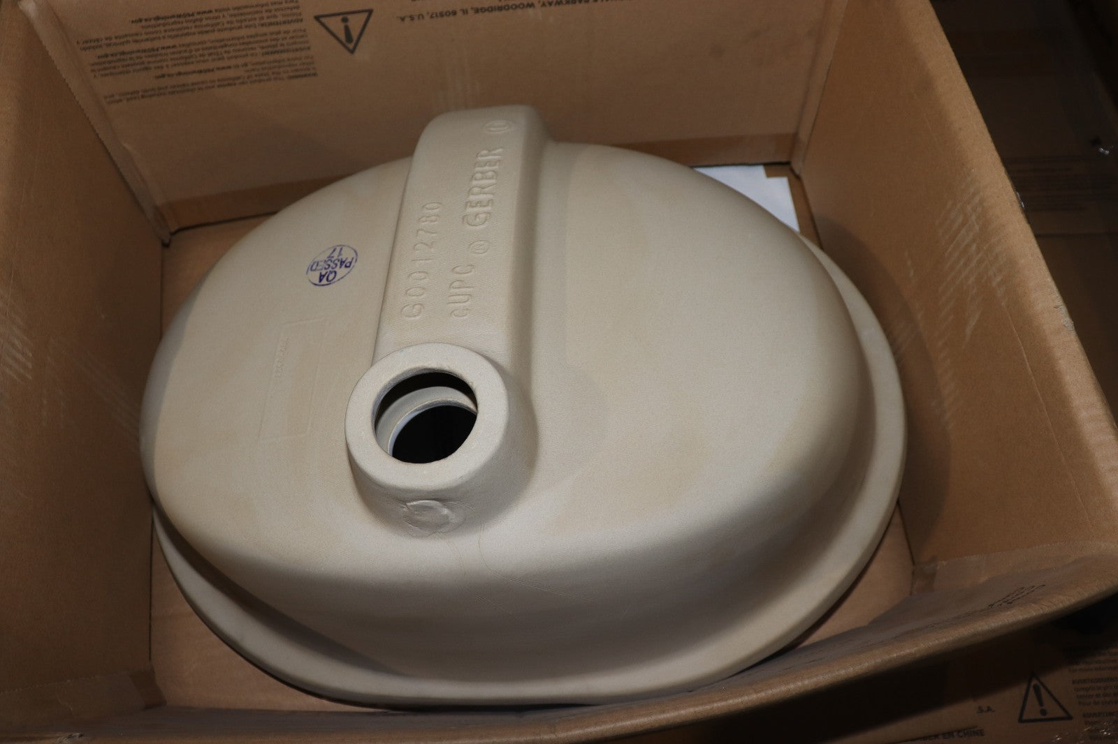 Gerber 12-780 Luxoval Undermount Bathroom Sink, 8-1/4"x19-1/2"x15-1/8", White