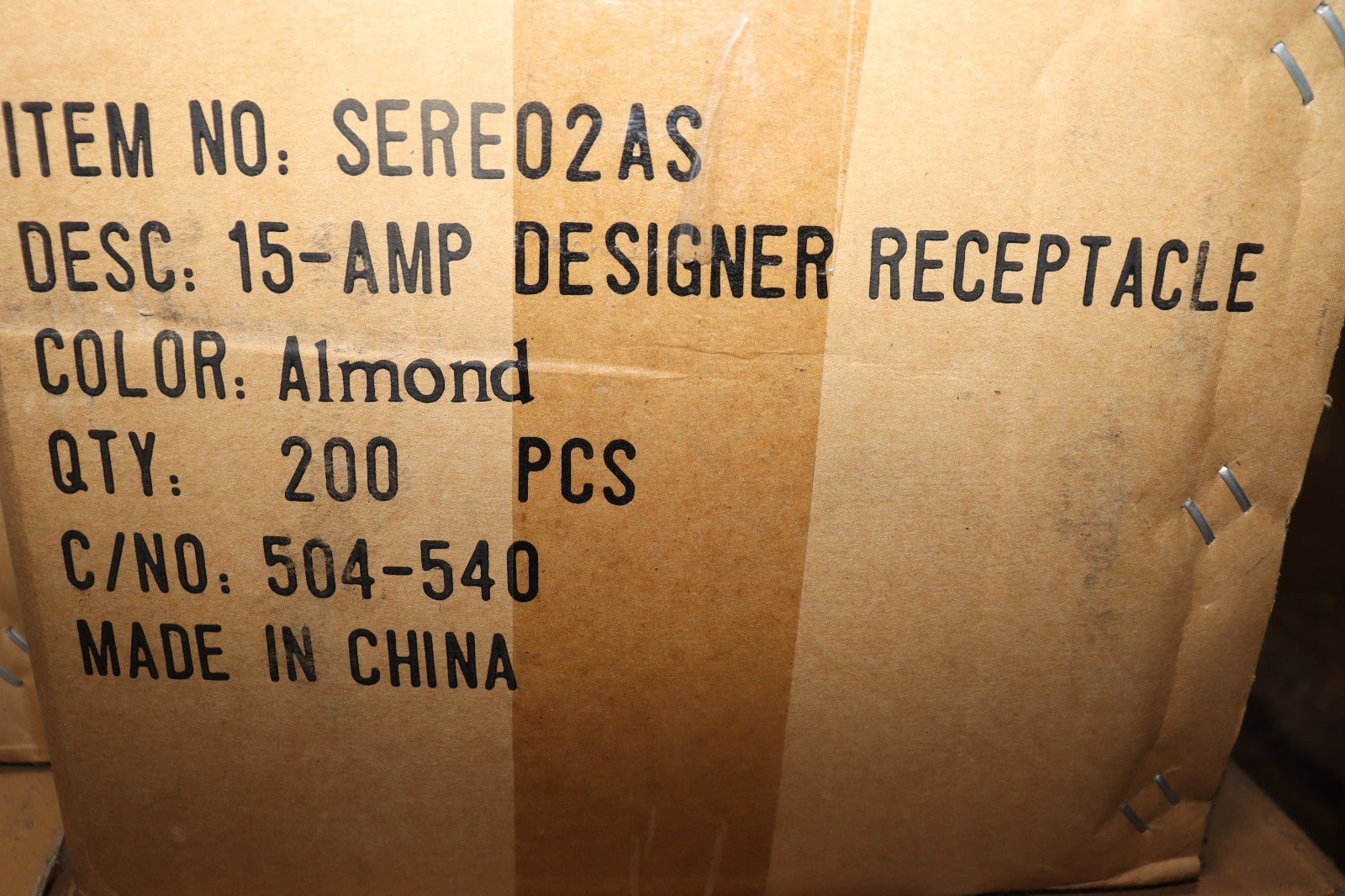 10 Light Almond Decorator Receptacles Duplex Outlet 5-15R 15A 125V