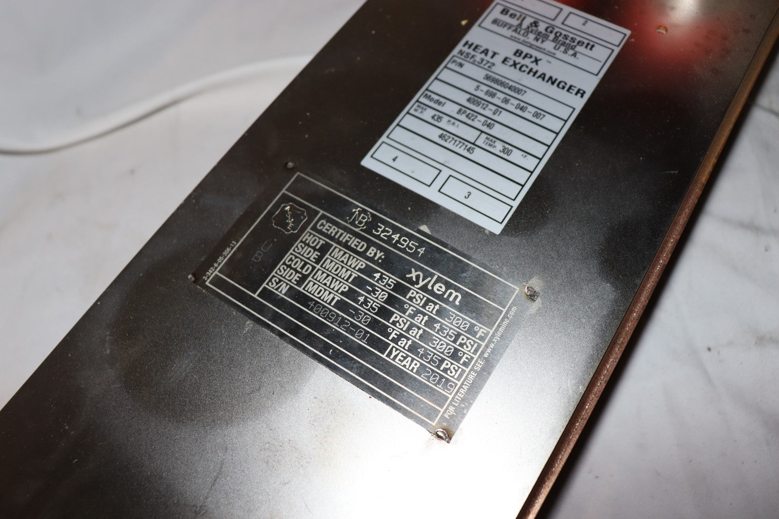 BELL & GOSSETT BPX Heat Exchanger 60 Plate Copper/Stainless BP422-060 Xylem