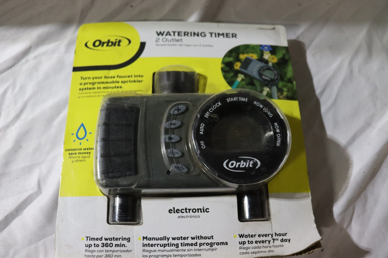 Orbit Two Hose Faucet Programmable Timer 24713-03 rF Multiple Settings