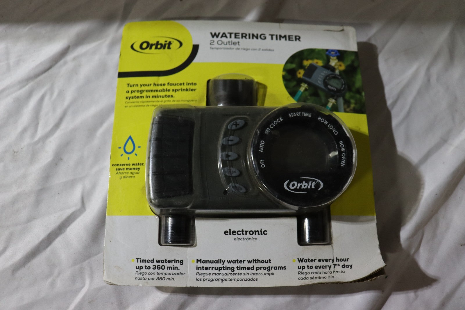 Orbit Two Hose Faucet Programmable Timer 24713-03 rF Multiple Settings