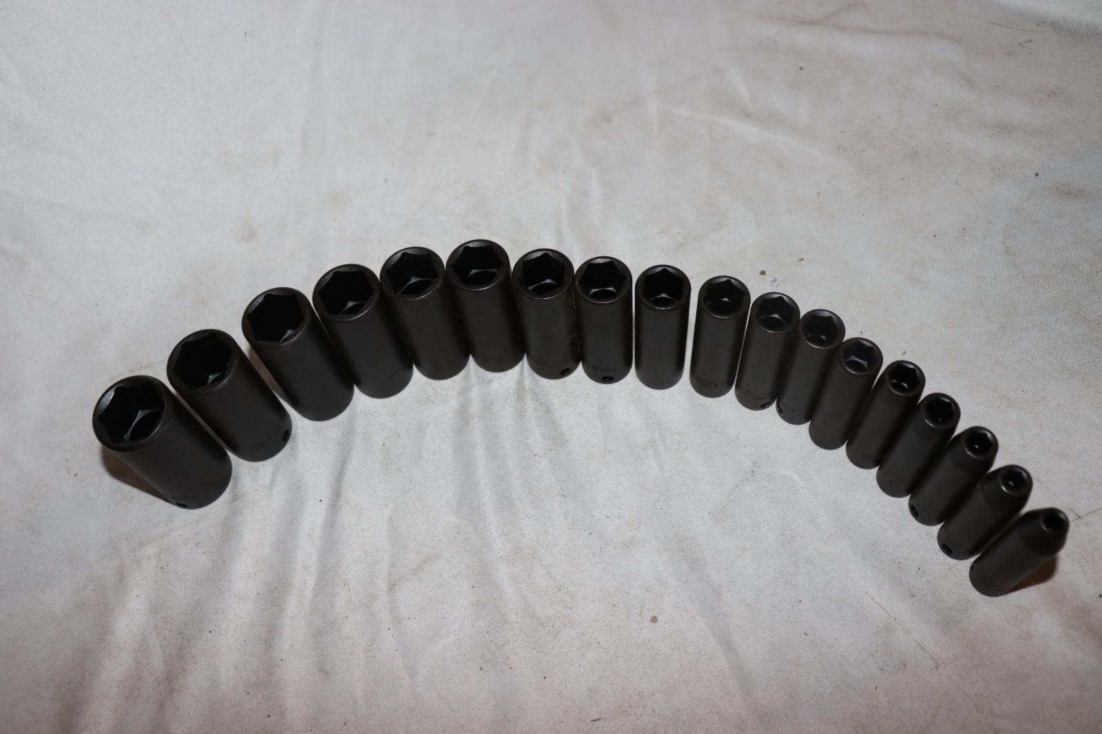 Proto J72216 3/8 Drive 18 Pc. Metric Deep Socket Set, Black Oxide, MISSING 23MM