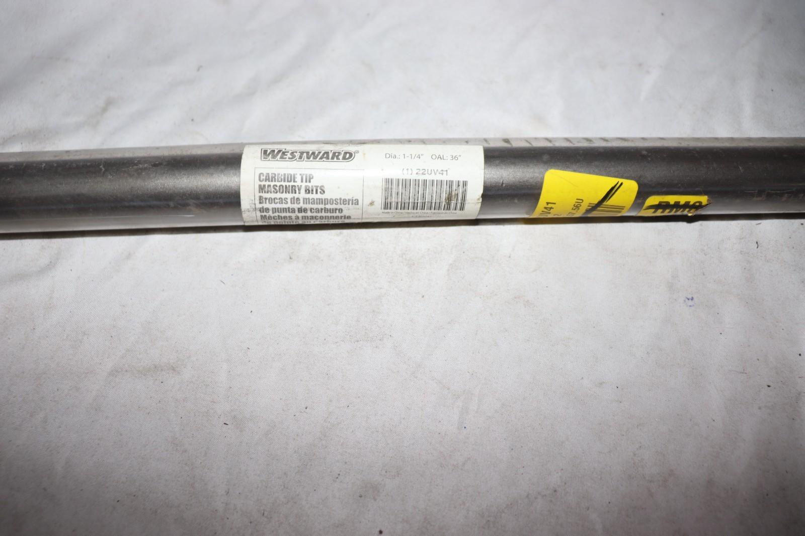 WESTWARD Round Hammer Drill Masonry Drill Bit 1/2" Diameter, 36” Long 22UV41