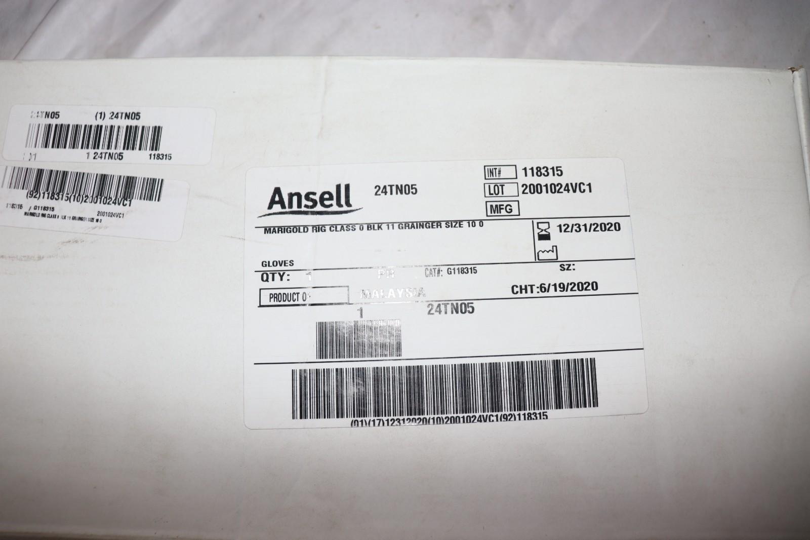 ANSELL MARIGOLD Activarmr 113784 Rubber Insulating Gloves Sz 10,  24TN05, Date22