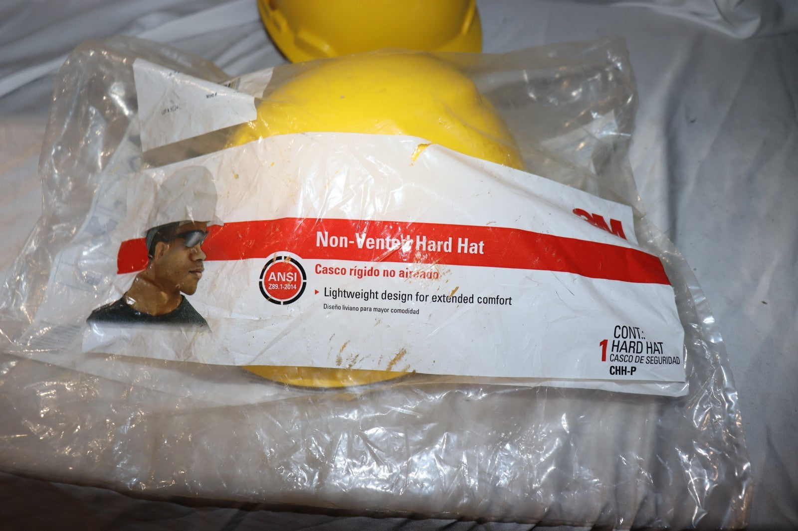 3M CHH-P Non-Vented Protection Hard Hat w Pinlock Adjustment, Yellow