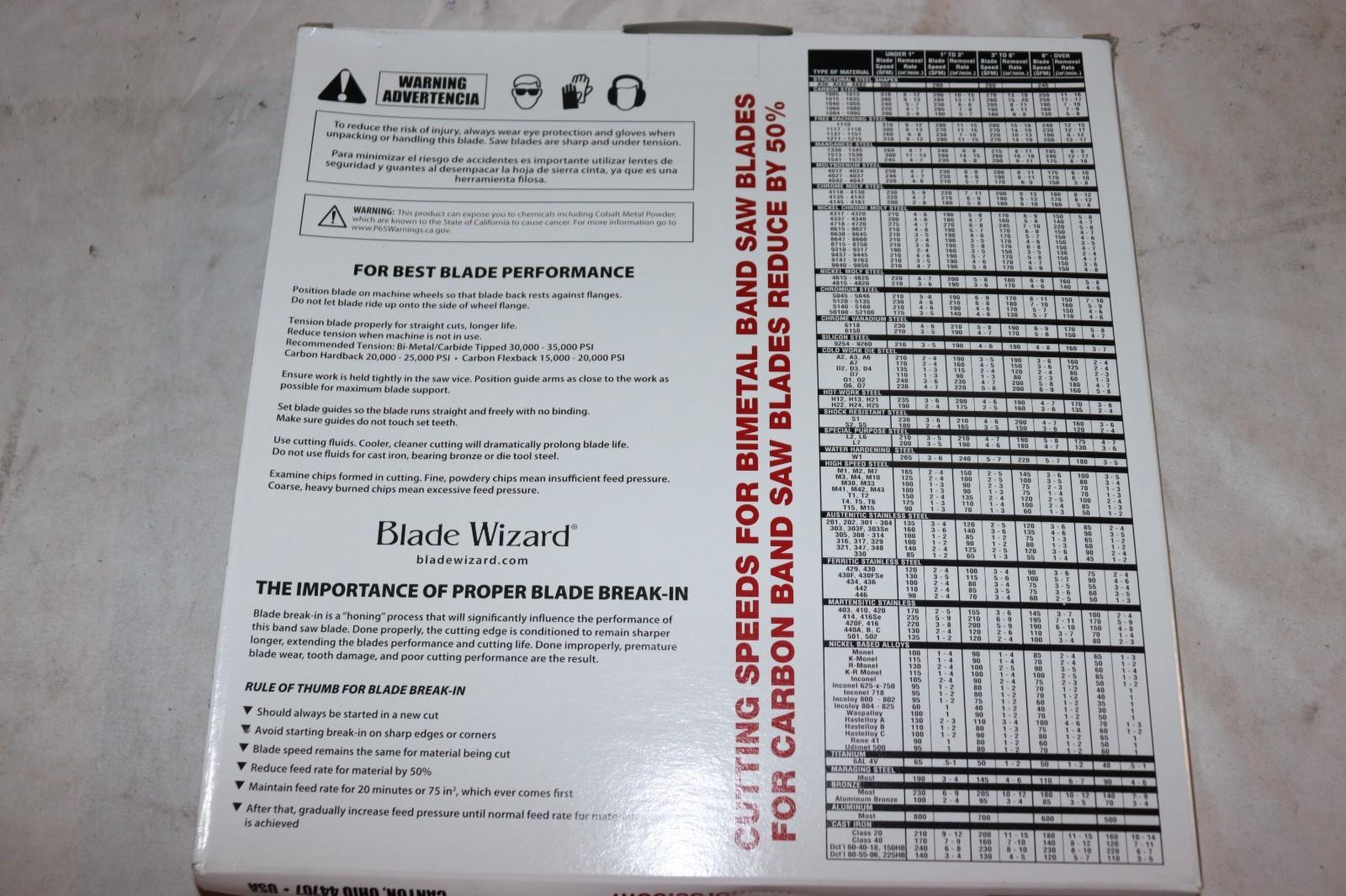 MORSE ZHEAH06 -8'9" Band Saw Blade,8 ft. 9 In. L 4WA23, Carbon Steel