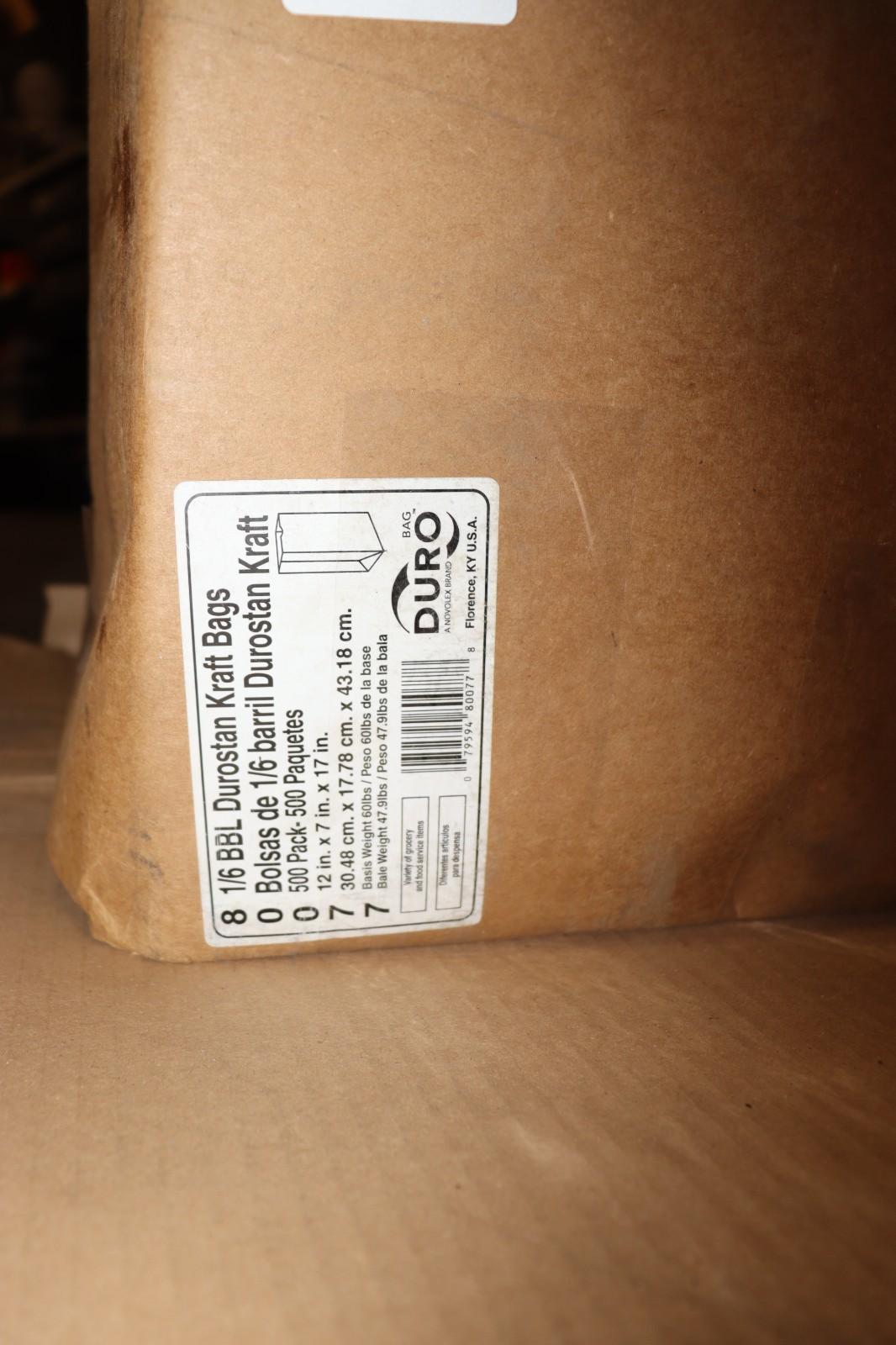 Duro Durostan 1/6 BBL 12 x 7 x 17 Paper Bags - Kraft, 500 Pack