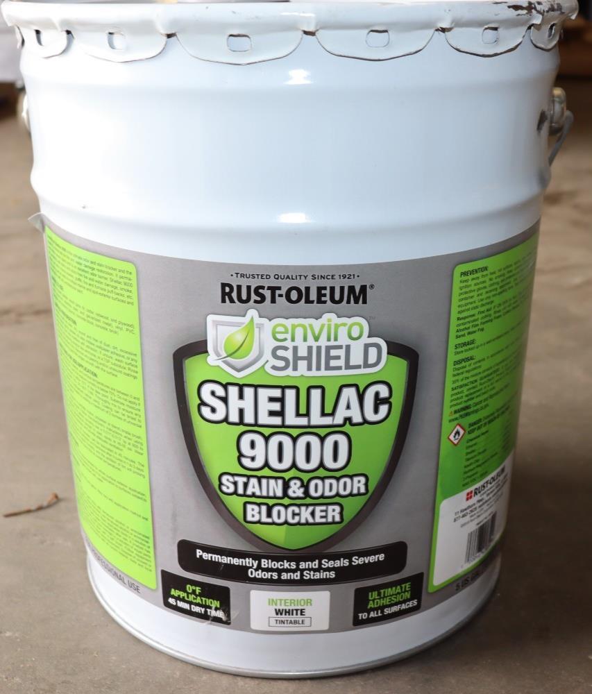 LOT OF 2 - EnviroShield Shellac 9000 Stain & Odor Blocker 5 Gallon Bucket