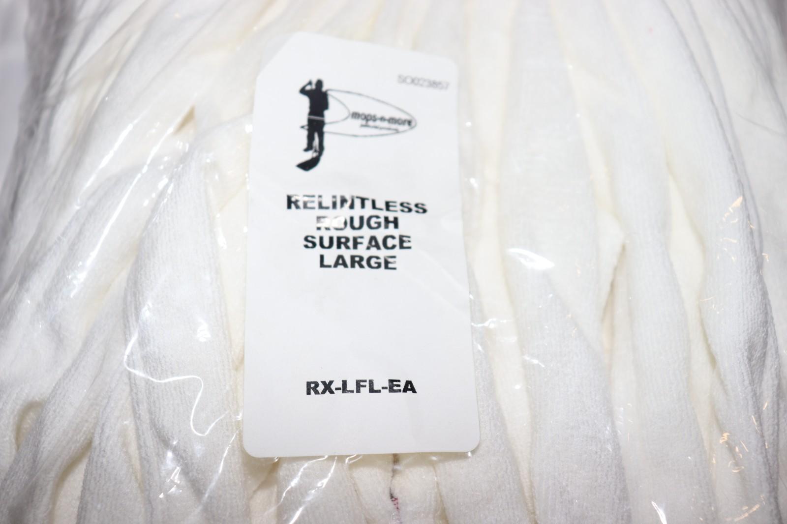 10 Pack - Relintless Rough Surf Large Microfiber Looped-End Wet Mop Head - White