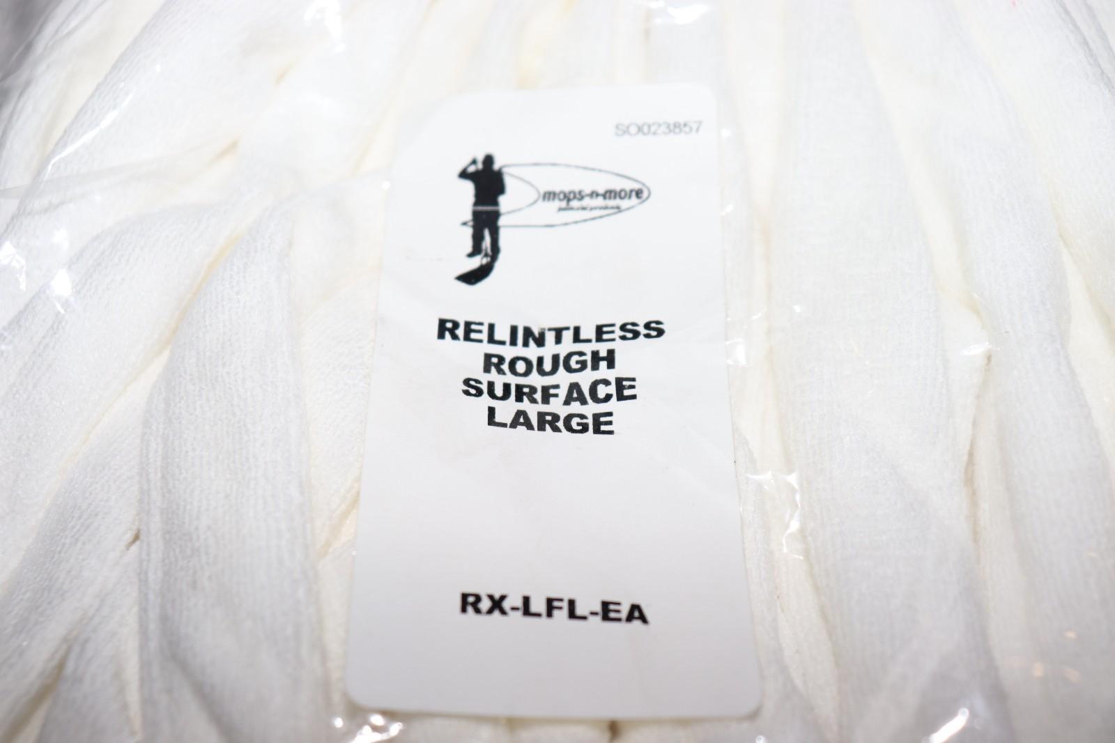 10 Pack - Relintless Rough Surf Large Microfiber Looped-End Wet Mop Head - White