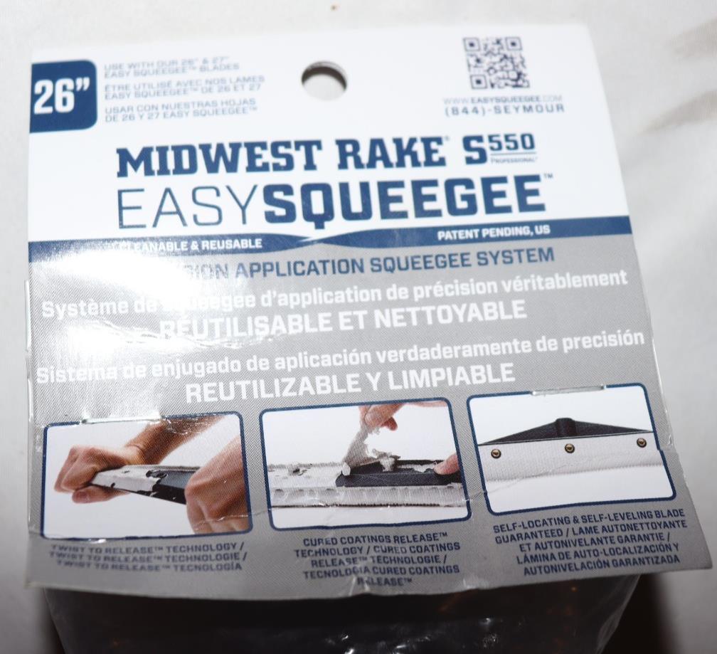 SEYMOUR MIDWEST RAKE 78256 Polymer Squeegee Frame, Blue, 26"W 55ET15