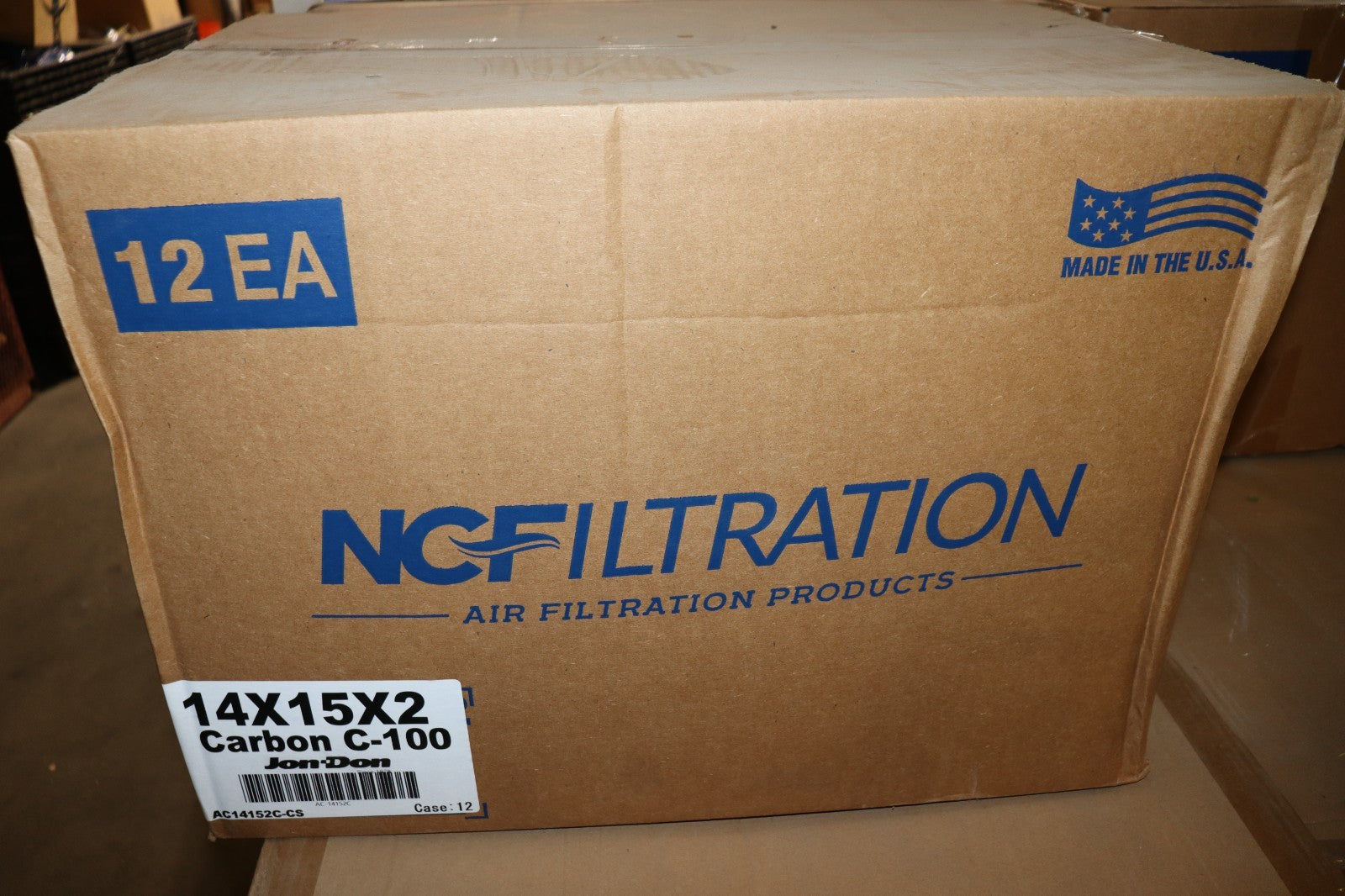 12 Pack - 14x15x2 NC FILTRATION AIR FILTRATION CARBON PLEATED FILTERS