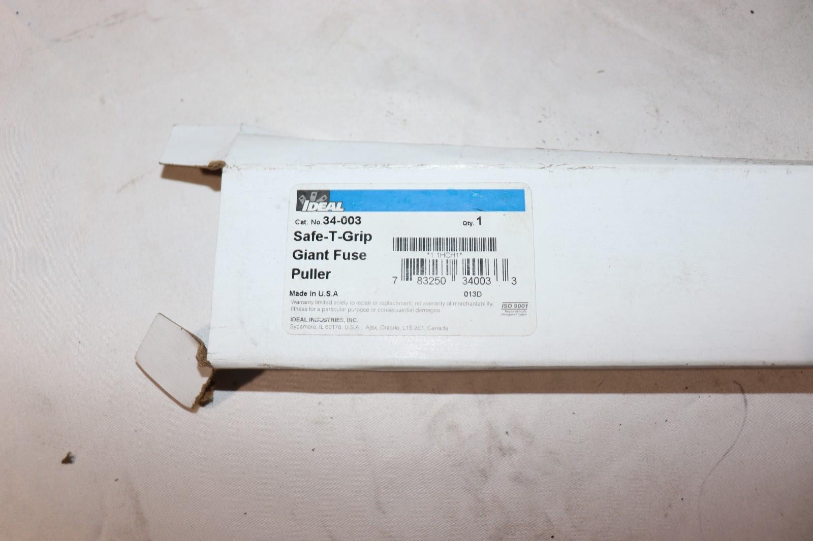 Ideal 34-003/ Fuse Puller Safe-T-Grip, New in box for fuses 1” - 2.5” diameter