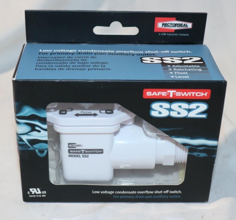 Rectorseal, Safe-T-Switch, SS2, Condensate Overflow Shut-Off Switch, Brand New
