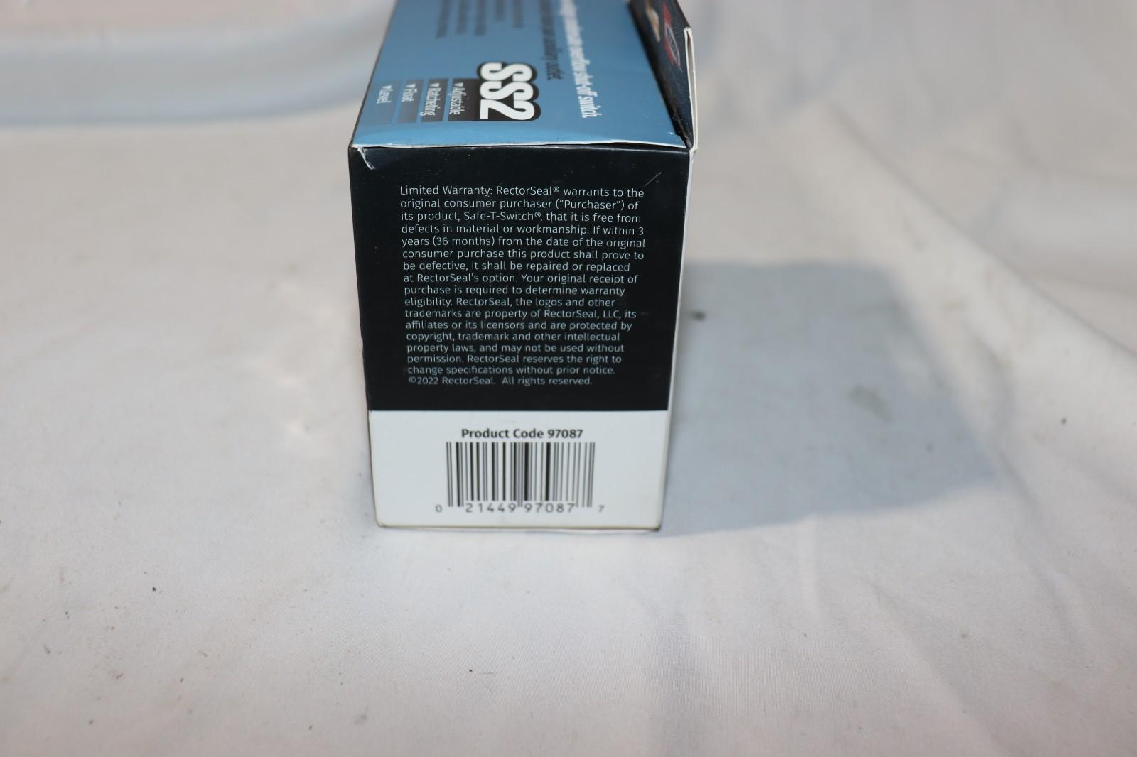 Rectorseal, Safe-T-Switch, SS2, Condensate Overflow Shut-Off Switch, Brand New