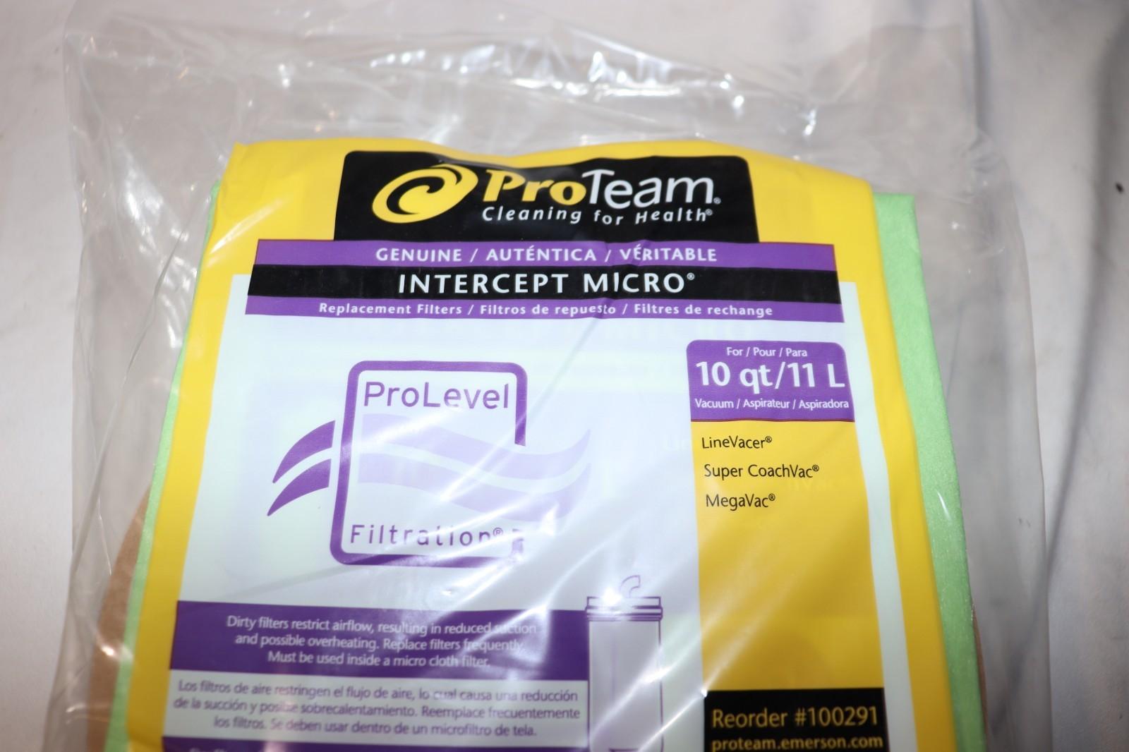 10 Pack - ProTeam Gemuine Intercept Micro 10Q / 11L Vacuum Bags, #100291