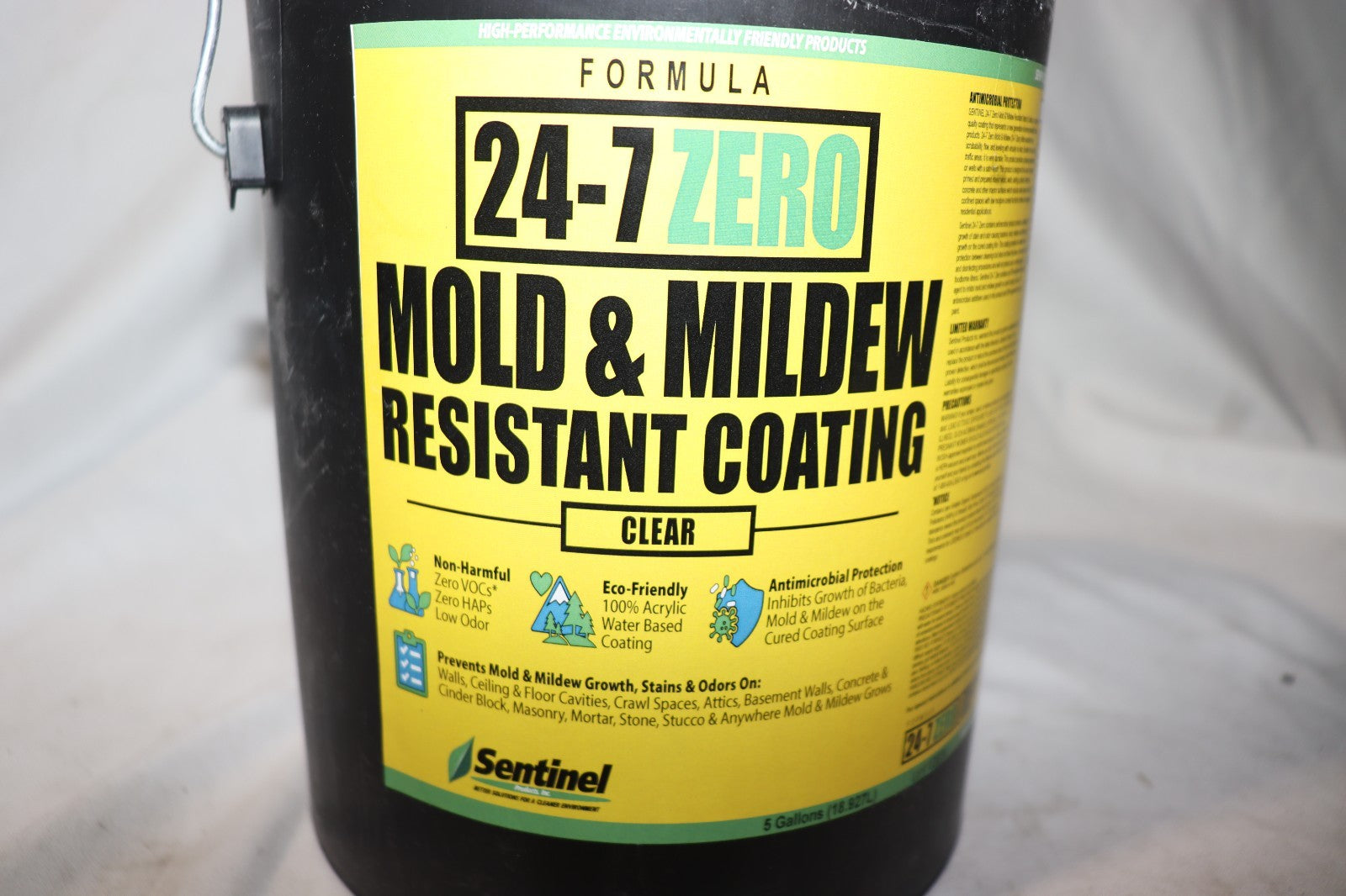 Sentinel Clear 1 Gallon Formula 24-7 Zero Mold and Mildew Coating