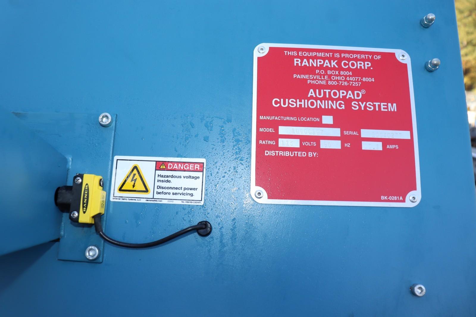 RANPAK AUTOPAD CUSHIONING SYSTEM 10000907, w/ Digital Control & Foot Pedal