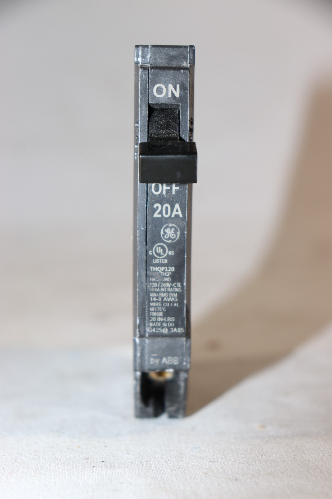 GE THQP120 20A 120V 1 POLE TYPE TQP CIRCUIT BREAKER