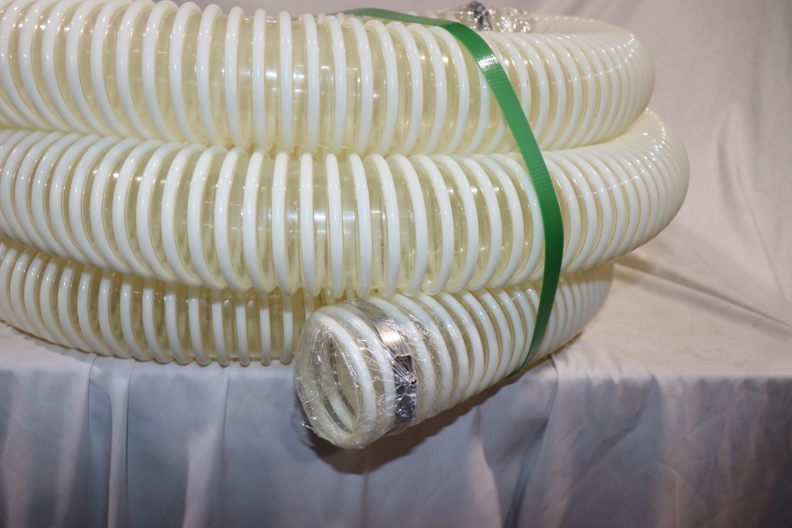 3 Inch x 30 Foot Dust Collection Hose Clear PVC Flexible, w/ Clamps