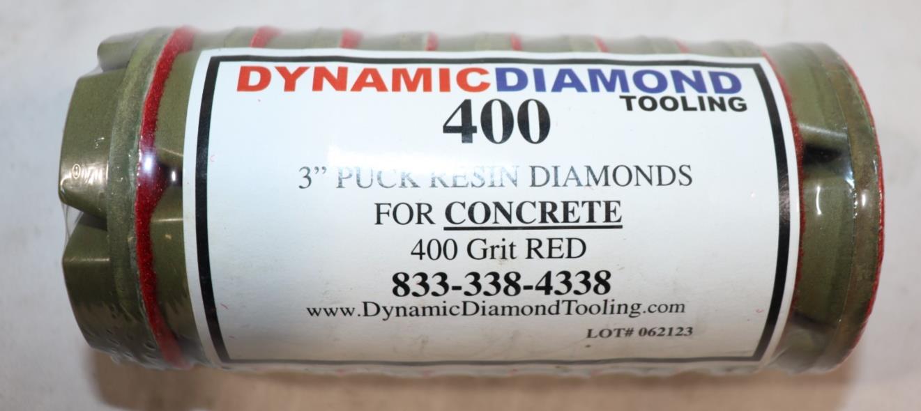 9 Pack - 3 Inch 400 Grit Turbo Shine Resin Bond Diamond, Red, Segmented