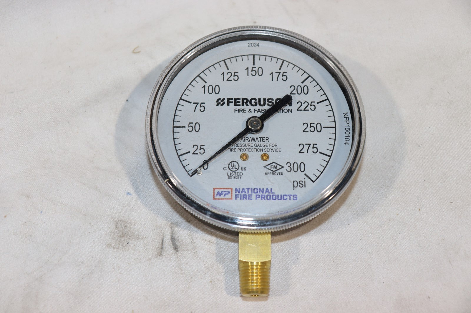 NATIONAL FIRE PRODUCTS Ferguson 0-300 PSI, UL, FM, Air/Water Gauge #NFP150104