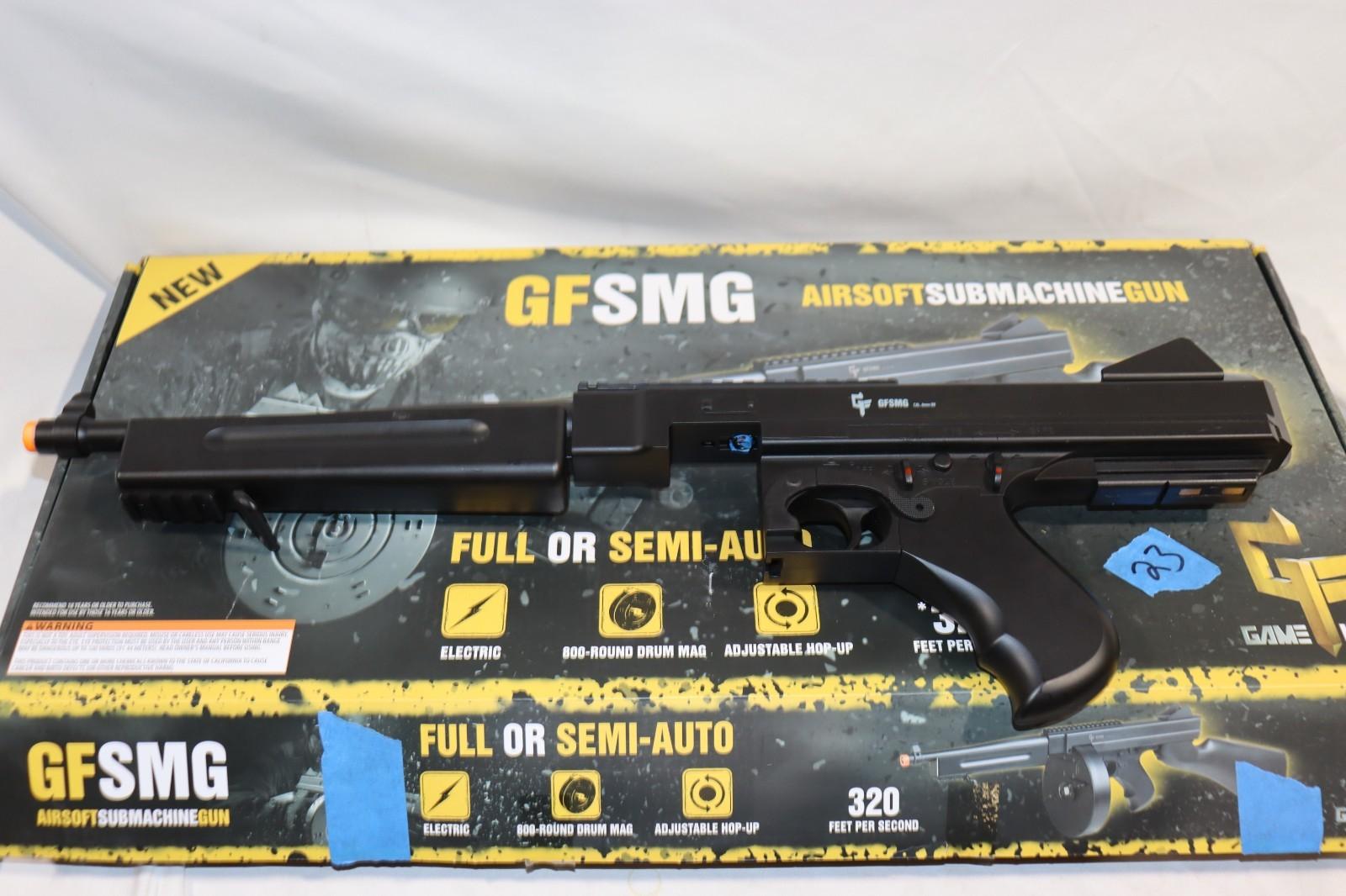 GFSMG Airsoft SMG 6mm BB Electric Full Auto Drum Mag, w/ Charger and Box