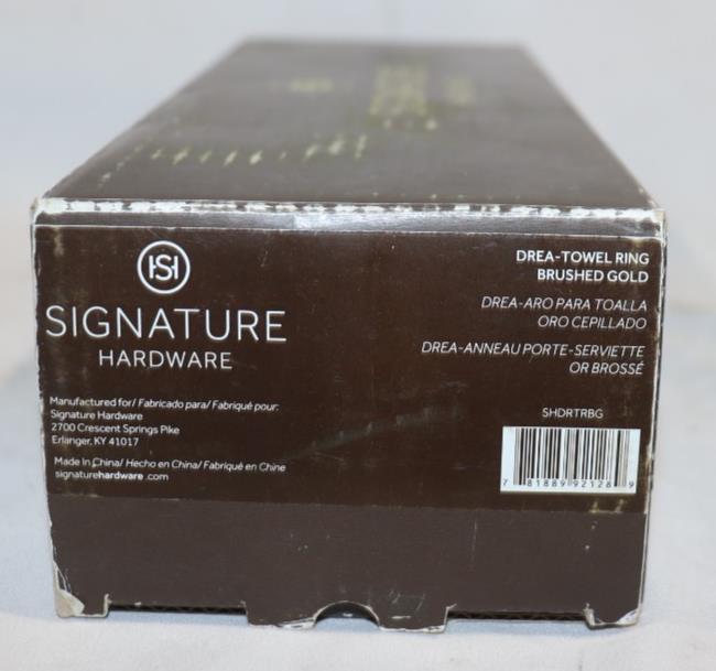 Signature Hardware SHDRTRBG Drea 10″ Wall-Mounted Towel Ring Brushed Gold