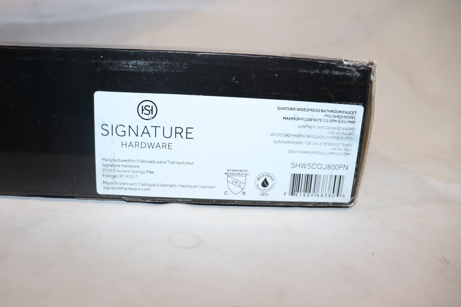 Signature Hardware SHWSCGU800PN Gunther Two Handle Widespread Bathroom Faucet