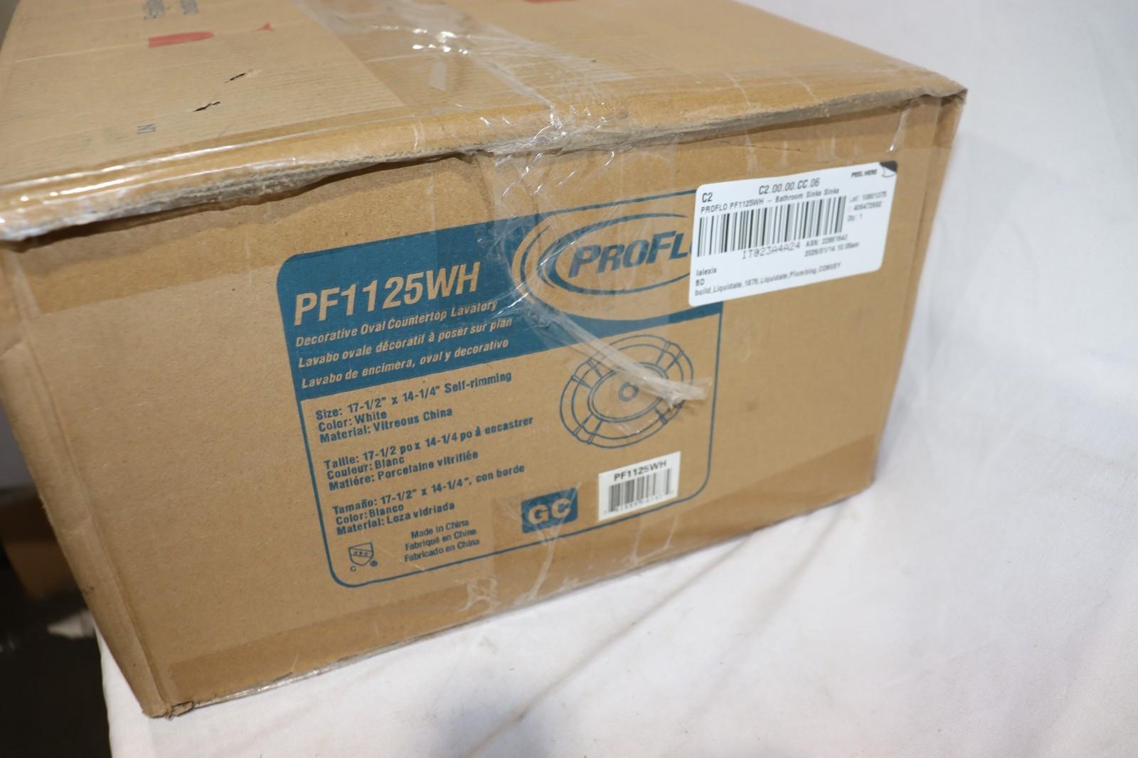 PROFLO PF1125WH White 17-1/4" Self Rimming Bathroom Sink, Decorative