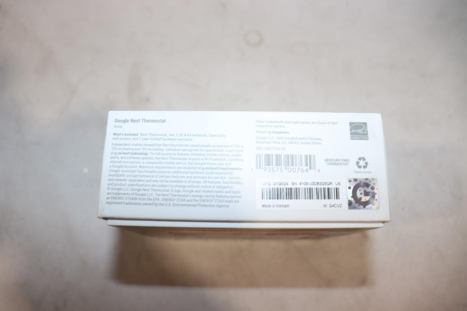 Google Nest Smart Programmable Wi-Fi Thermostat G4CVZ White Smart Home HVAC